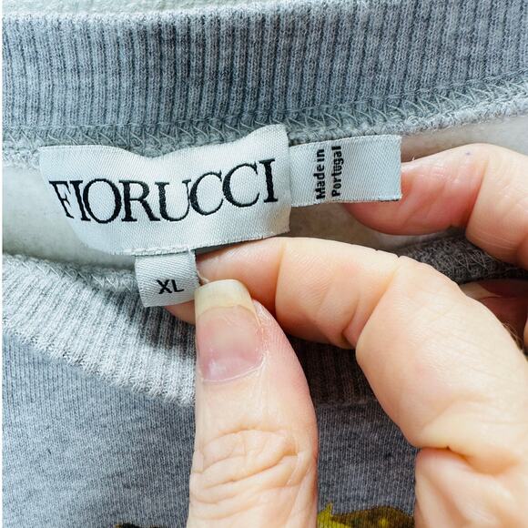Fiorucci Angels Gray Cropped Sweater XL,EUC - Picture 8 of 14